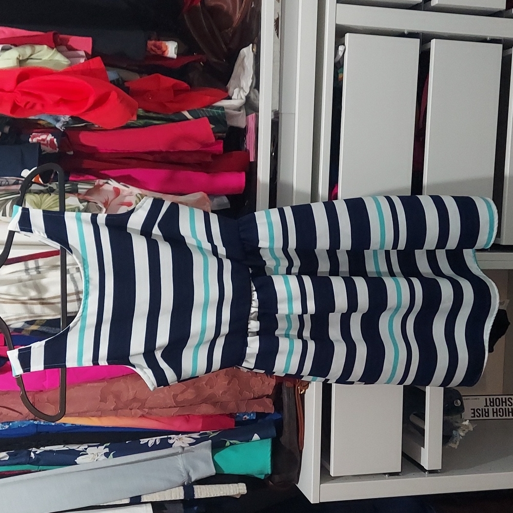 Everly Navy/Aqua dress